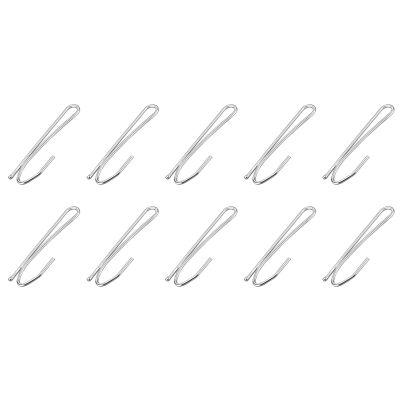 METALLIXITY Drapery Hooks Pins (2.48 x 0.71 Inch) 100Pcs, Metal Single Prongs Curtain Hooks - for Window Door Shower Curtain, Silver Tone
