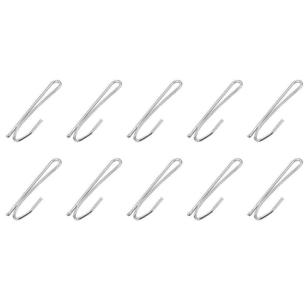 METALLIXITY Drapery Hooks Pins (2.48 x 0.71 Inch) 100Pcs, Metal Single Prongs Curtain Hooks - for Window Door Shower Curtain, Silver Tone