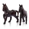 AeraVida Prancing Horse Carved Rain Tree Wood Figurine Sculpture Set of 2 | Wooden Horse Statue Home Decor | Horse Wooden Statues and Sculptures view 1