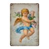 Antique Valentine Cupid Angel Children Metal Sign Wall Art Vintage French Style Love Cupid Aluminum Art Signs Valentine's Day Gift for Her Vintage Wall Plaque for Bedroom 18x12in view 1