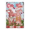 Valentine's Day Gnome Couple Retro Aluminum Metal Signs Orange Red Buffalo Plaid Heart Balloon Metal Art Sign February 14th Valentine's Day Wall Art Decor Metal Sign for Bedroom 18x12in view 1