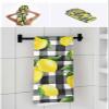 Anzona Summer Lemon 3 Piece Bath Towels Set, Watercolor Tropical Leaves Fruit Black Plaid Soft & Absorbent Towel for Bathroom, Hotel (1 Bath Towel 30x60, 1 Hand Towel 16x28, 1 Washcloth 13x13) view 4