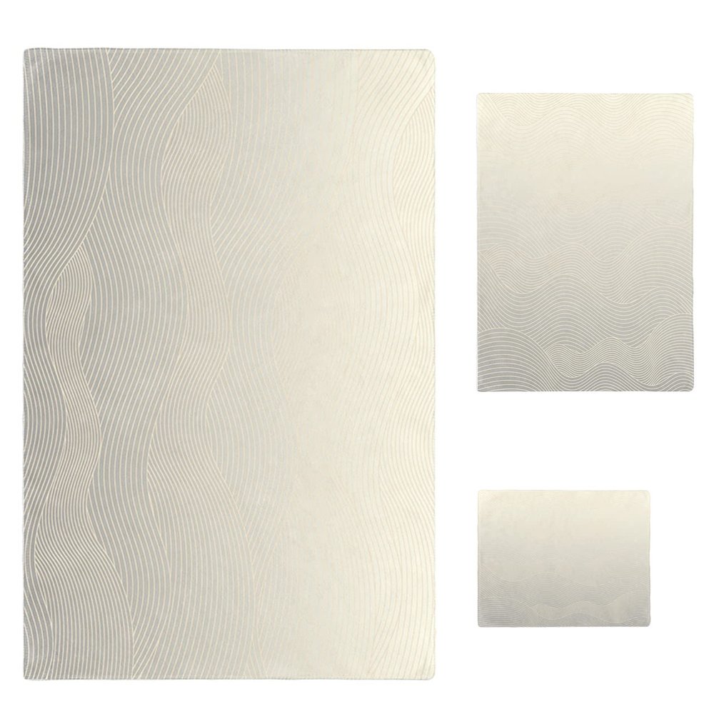 Beige Ombre Cream 3 Piece Bath Towels Set, Modern Striepd Abstract Aesthetics Soft & Absorbent Towel for Bathroom, Hotel (1 Bath Towel 30x60, 1 Hand Towel 16x28, 1 Washcloth 13x13)