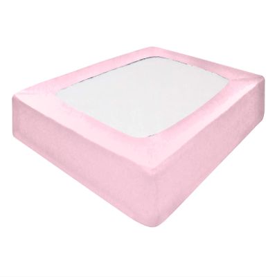 Velosso StretchWrap Box Spring Cover - 100% Egyptian Cotton Wrap Around 4 Sides for Hotel & Home, Fits Box Springs up to 10 - King, Light Pink