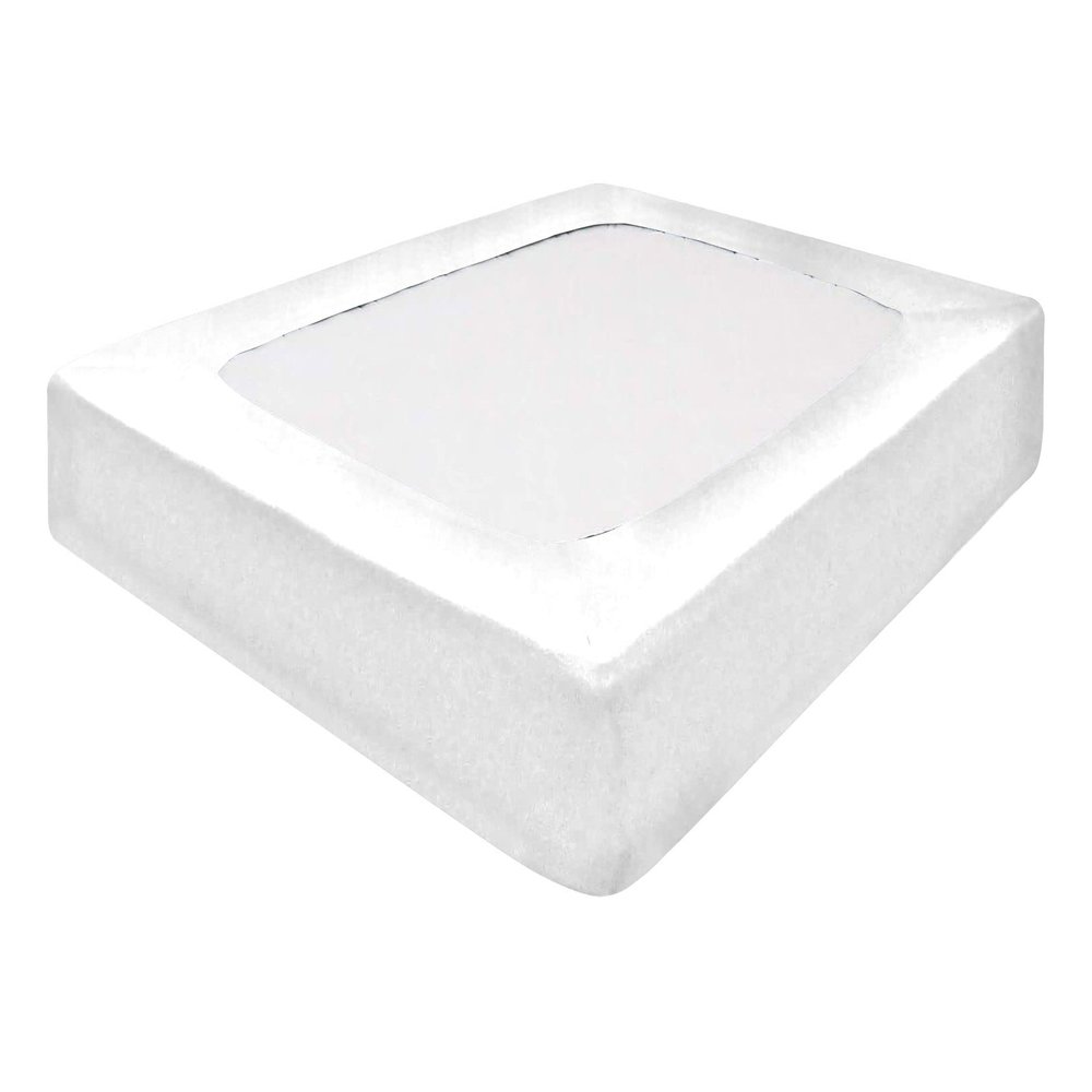 Velosso StretchWrap Box Spring Cover - 100% Egyptian Cotton Wrap Around 4 Sides for Hotel & Home, Fits Box Springs up to 10 - King, White