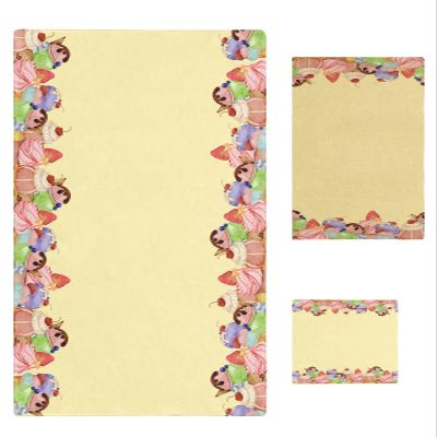 Ice Cream 3 Piece Bath Towels Set, Farmhouse Sweet Summer Dessert Soft & Absorbent Towel for Bathroom, Hotel (1 Bath Towel 30x60, 1 Hand Towel 16x28, 1 Washcloth 13x13)
