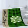 Anzona St. Patrick's Day 3 Piece Bath Towels Set, Watercolor Lucky Clover Green Black Plaid Soft & Absorbent Towel for Bathroom, Hotel (1 Bath Towel 30x60, 1 Hand Towel 16x28, 1 Washcloth 13x13) view 3