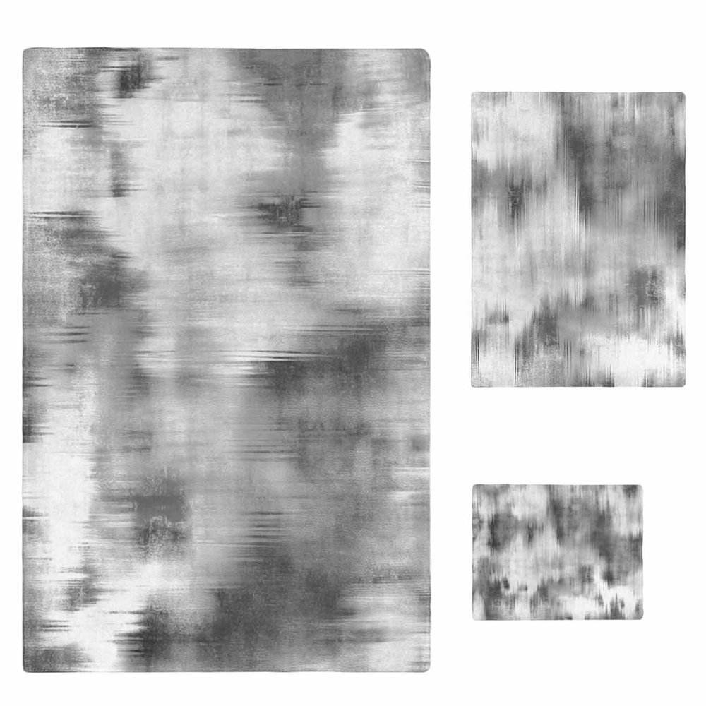 Anzona Black Striped Oil Painting 3 Piece Bath Towels Set, Modern White Abstract Art Aesthetics Soft & Absorbent Towel for Bathroom, Hotel (1 Bath Towel 30x60, 1 Hand Towel 16x28, 1 Washcloth 13x13)
