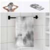 Anzona Black Striped Oil Painting 3 Piece Bath Towels Set, Modern White Abstract Art Aesthetics Soft & Absorbent Towel for Bathroom, Hotel (1 Bath Towel 30x60, 1 Hand Towel 16x28, 1 Washcloth 13x13) view 4
