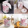 Happy Valentine's Day Large Laundry Basket, Waterproof Laundry Hamper for Baby Clothes, Love Heart Tree Rustic Wood Board Foldable Laundry Baskets with Handles, 13.8''x17'' view 4