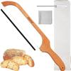 Alimtee Bread Knife, 16" Wooden Serrated Bagel Knife, Fiddle Bow Design Easy to Cutting, Sourdough Cutter for Homemade Bagels, Bread, Baguettes and More - Premium Stainless Steel view 1