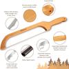Alimtee Bread Knife, 16" Wooden Serrated Bagel Knife, Fiddle Bow Design Easy to Cutting, Sourdough Cutter for Homemade Bagels, Bread, Baguettes and More - Premium Stainless Steel view 2