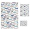 Blue Beige Teal Tropical Leaves 3 Piece Bath Towels Set, Modern Abstract Art Aesthetics Soft & Absorbent Towel for Bathroom, Hotel (1 Bath Towel 30x60, 1 Hand Towel 16x28, 1 Washcloth 13x13) view 1