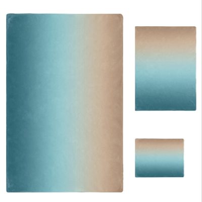 Navy Brown Ombre 3 Piece Bath Towels Set, Teal Gradient Color Modern Abstract Art Soft & Absorbent Towel for Bathroom, Hotel (1 Bath Towel 30x60, 1 Hand Towel 16x28, 1 Washcloth 13x13)