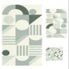 Teal Geometric 3 Piece Bath Towels Set, Modern Teal Striped Abstract Art Aesthetics Soft & Absorbent Towel for Bathroom, Hotel (1 Bath Towel 30x60, 1 Hand Towel 16x28, 1 Washcloth 13x13) view 1