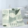 Teal Geometric 3 Piece Bath Towels Set, Modern Teal Striped Abstract Art Aesthetics Soft & Absorbent Towel for Bathroom, Hotel (1 Bath Towel 30x60, 1 Hand Towel 16x28, 1 Washcloth 13x13) view 3