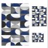 Navy Blue Grey 3 Piece Bath Towels Set, Middle Century Modern Geometric Abstract Art Soft & Absorbent Towel for Bathroom, Hotel (1 Bath Towel 30x60, 1 Hand Towel 16x28, 1 Washcloth 13x13) view 1