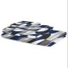 Navy Blue Grey 3 Piece Bath Towels Set, Middle Century Modern Geometric Abstract Art Soft & Absorbent Towel for Bathroom, Hotel (1 Bath Towel 30x60, 1 Hand Towel 16x28, 1 Washcloth 13x13) view 2