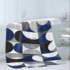 Navy Blue Grey 3 Piece Bath Towels Set, Middle Century Modern Geometric Abstract Art Soft & Absorbent Towel for Bathroom, Hotel (1 Bath Towel 30x60, 1 Hand Towel 16x28, 1 Washcloth 13x13) view 3