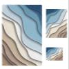 Navy Blue Brown Ombre 3 Piece Bath Towels Set, Modern Geometric Abstract Cream Soft & Absorbent Towel for Bathroom, Hotel (1 Bath Towel 30x60, 1 Hand Towel 16x28, 1 Washcloth 13x13) view 1