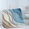 Navy Blue Brown Ombre 3 Piece Bath Towels Set, Modern Geometric Abstract Cream Soft & Absorbent Towel for Bathroom, Hotel (1 Bath Towel 30x60, 1 Hand Towel 16x28, 1 Washcloth 13x13) view 3
