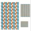 Orange Geometric 3 Piece Bath Towels Set, Modern Blue White Striped Abstract Art Aesthetics Soft & Absorbent Towel for Bathroom, (1 Bath Towel 30x60, 1 Hand Towel 16x28, 1 Washcloth 13x13) view 1