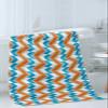 Orange Geometric 3 Piece Bath Towels Set, Modern Blue White Striped Abstract Art Aesthetics Soft & Absorbent Towel for Bathroom, (1 Bath Towel 30x60, 1 Hand Towel 16x28, 1 Washcloth 13x13) view 3