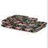 Anzona Pink Lion 3 Piece Bath Towels Set, Teal Orange Tropical Forest Palm Leaves Botanical Soft & Absorbent Towel for Bathroom, Hotel (1 Bath Towel 30x60, 1 Hand Towel 16x28, 1 Washcloth 13x13) view 2