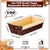100 Pieces Paper Loaf Pans for Baking Kraft Bread Loaf Pan Disposable Baking Rectangle Loft Mold for Cake Bread Display, 6 x 2.6 x 2 inch view 2