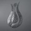 Ayatul Kursi Tulip Shaped Shiny Color Islamic Metal Wall Art | Calligraphy | Ramadan Dcor | Modern Muslim Housewarming Gifts | Muslim Wedding Gift | Quran Wall Art | ( 26.8" x 17.2" | Shiny Silver) view 1