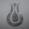 Ayatul Kursi Tulip Shaped Shiny Color Islamic Metal Wall Art | Calligraphy | Ramadan Dcor | Modern Muslim Housewarming Gifts | Muslim Wedding Gift | Quran Wall Art | ( 26.8" x 17.2" | Shiny Silver) view 3