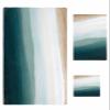 Anzona Brown White Teal Ombre 3 Piece Bath Towels Set, Watercolor Summer Beach Coastal Ocean Soft & Absorbent Towel for Bathroom, Hotel (1 Bath Towel 30x60, 1 Hand Towel 16x28, 1 Washcloth 13x13) view 1