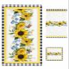 Anzona Farmhouse Sunflowers 3 Piece Bath Towels Set, Black Plaid Colorful Spring Floral Soft & Absorbent Towel for Bathroom, Hotel (1 Bath Towel 30x60, 1 Hand Towel 16x28, 1 Washcloth 13x13) view 1
