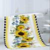 Anzona Farmhouse Sunflowers 3 Piece Bath Towels Set, Black Plaid Colorful Spring Floral Soft & Absorbent Towel for Bathroom, Hotel (1 Bath Towel 30x60, 1 Hand Towel 16x28, 1 Washcloth 13x13) view 3