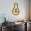 Ayatul Kursi Tulip Shaped Shiny Color Islamic Metal Wall Art | Calligraphy | Ramadan Dcor | Modern Muslim Housewarming Gifts | Muslim Wedding Gift | Quran Wall Art | ( 26.8" x 17.2" | Shiny Gold) view 3