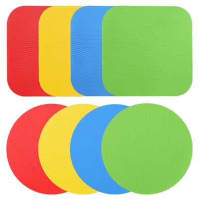 8pcs Jar Gripper Pads, Rubber Jar Gripper Pad Multifunctional Jar Opener Grippers Kitchen Coaster for Elderly Children Women Weak Hands (4 Colors)