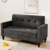 ALISH Small Sofa Couch, Upholstered Loveseat Sofa Armed Love Seat couches ButtonTufed Small Couches for Small Spaces Two-Seater Loveseats for Living Room, Bedroom, Gray view 1