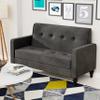 ALISH Small Sofa Couch, Upholstered Loveseat Sofa Armed Love Seat couches ButtonTufed Small Couches for Small Spaces Two-Seater Loveseats for Living Room, Bedroom, Gray view 3