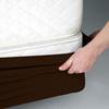 Velosso StretchWrap Box Spring Cover - 100% Egyptian Cotton Wrap Around 4 Sides for Hotel & Home, Fits Box Springs up to 10 - Cal-King, Chocolate view 4