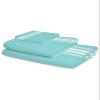 Aqua Striped 3 Piece Bath Towels Set, Luxurious White Stripes Modern Abstract Art Soft & Absorbent Towel for Bathroom, Hotel (1 Bath Towel 30x60, 1 Hand Towel 16x28, 1 Washcloth 13x13) view 2