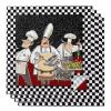 Kewadony Dinner Cloth Napkins Set of 4, Kitchen Chef Washable Cocktail Cloth Napkins 20 x 20 Inch, Good Food Black White Checkered Red Retro Reusable Table Napkins for Wedding Holiday Party view 1