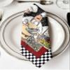Kewadony Dinner Cloth Napkins Set of 4, Kitchen Chef Washable Cocktail Cloth Napkins 20 x 20 Inch, Good Food Black White Checkered Red Retro Reusable Table Napkins for Wedding Holiday Party view 3