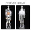 LUOZZY Wooden Christmas Nutcracker Figure Xmas Nutcracker Soldier Home Desktop Decor, Sliver view 2