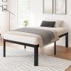 Hunlostten 18in Heavy Duty Twin Bed Frame No Box Spring Needed, Metal Platform Bed Frame Twin with Round Corners, Easy Assembly, Noise Free, Black view 2