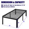 Hunlostten 18in Heavy Duty Twin Bed Frame No Box Spring Needed, Metal Platform Bed Frame Twin with Round Corners, Easy Assembly, Noise Free, Black view 3