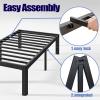 Hunlostten 18in Heavy Duty Twin Bed Frame No Box Spring Needed, Metal Platform Bed Frame Twin with Round Corners, Easy Assembly, Noise Free, Black view 4