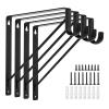 AYAYGD 4PCS Heavy Duty Black Closet Rod Brackets 11 x 11 Inch,1-3/8Inch Diameter Shelf and Rod Bracket Holder for Home and Closet Decor, Wall Mount Closet Pole Supports Bracket Hook with Screws view 1