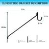 AYAYGD 4PCS Heavy Duty Black Closet Rod Brackets 11 x 11 Inch,1-3/8Inch Diameter Shelf and Rod Bracket Holder for Home and Closet Decor, Wall Mount Closet Pole Supports Bracket Hook with Screws view 2