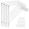 AYAYGD 4PCS Heavy Duty White Closet Rod Brackets 11 x 11 Inch,1-3/8Inch Diameter Shelf and Rod Bracket Holder for Home and Closet Decor, Wall Mount Closet Pole Supports Bracket Hook with Screws view 1