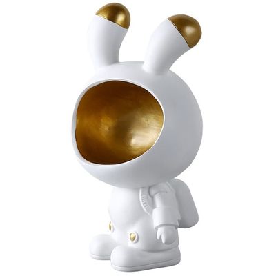 KITCISSL Space Rabbit Decorative Trays Coffee Table Decor Jewelry Dish Tray Gold Home Decor Living Room Resin Key Phone Watches Tray Key Bowl for Entryway Table, (Color : Gold A)
